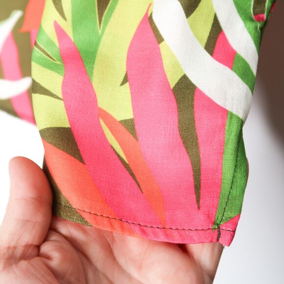 Peach Love California Womens Top Size Large Cropped Multicolor Tropical - Picture 6 of 6